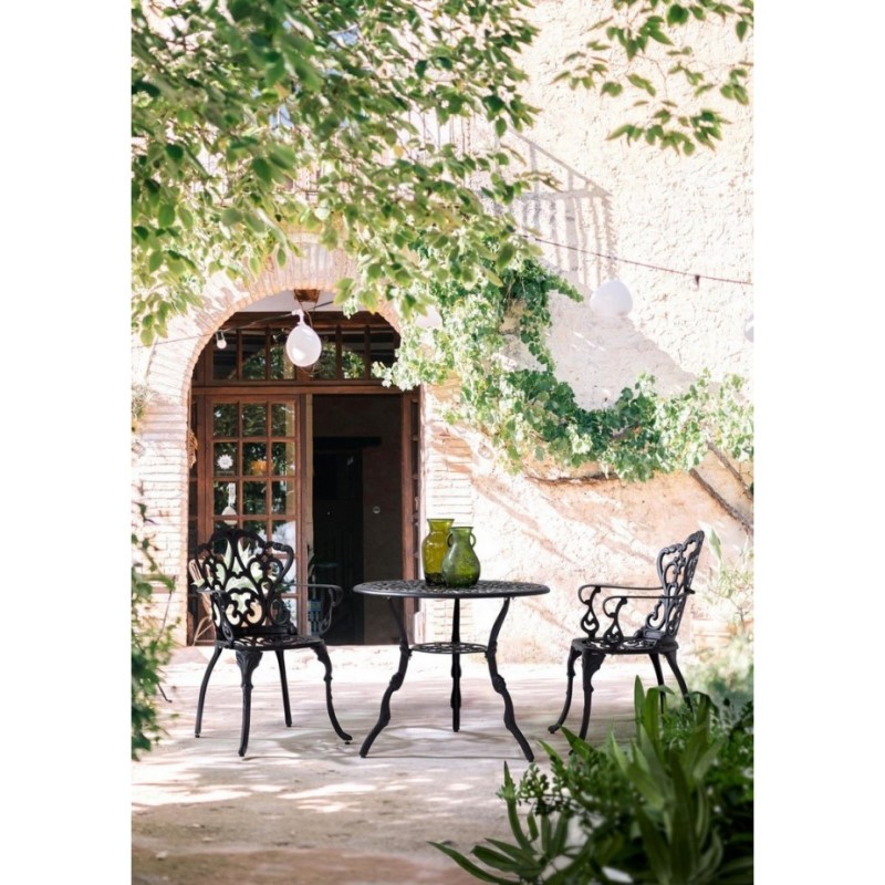 Tavolo per esterno in alluminio Antracite VICTORIA diametro 80 x h67 cm - Samnite