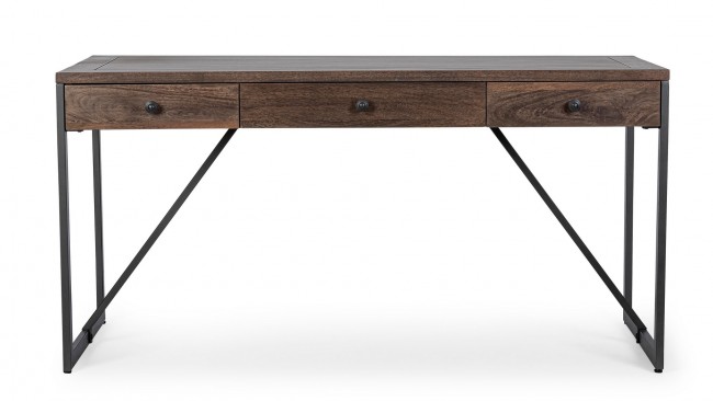 Scrivania 3 cassetti Calixte stile industriale 153x66 cm - Samnite