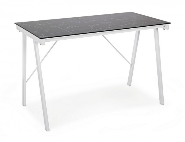 Scrivania Young Smoke piano in vetro 113x58 cm - Samnite