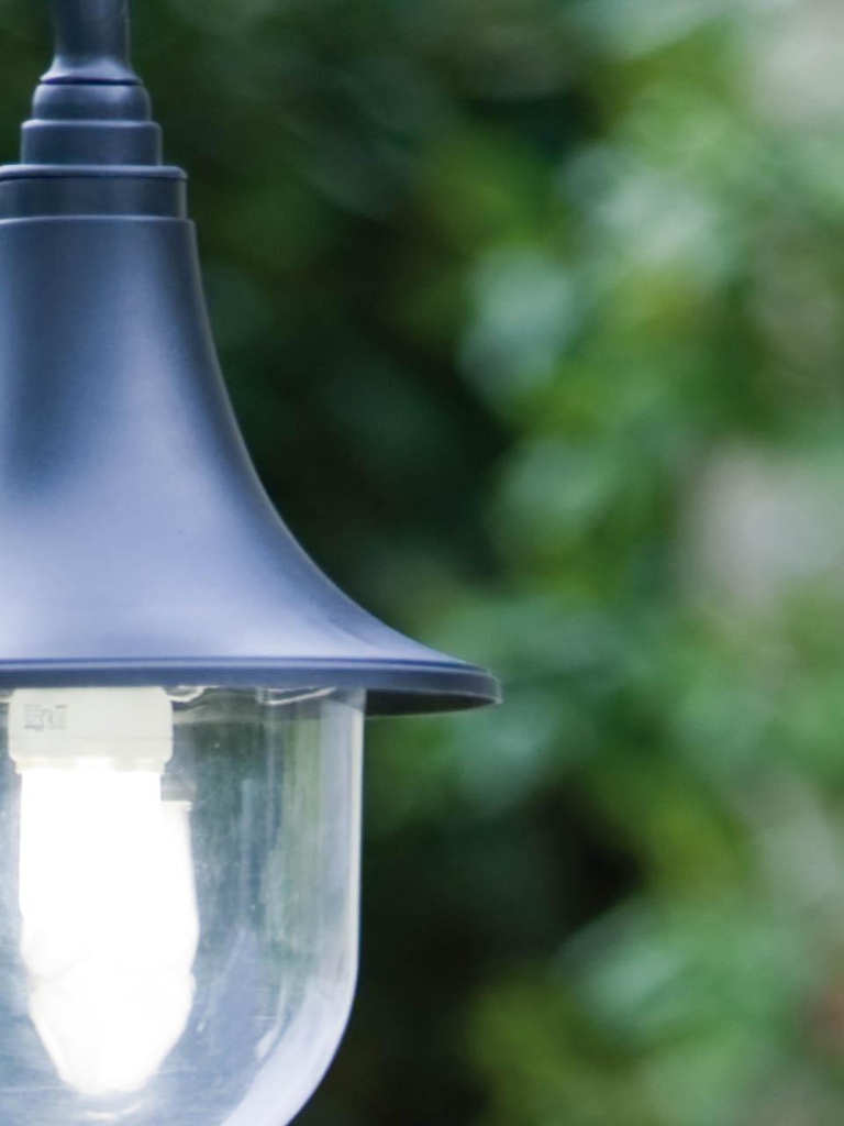 Testa-palo in termoplastico trasparente, diametro 60mm, altezza max lampada 150mm, IP43 nero - Samnite