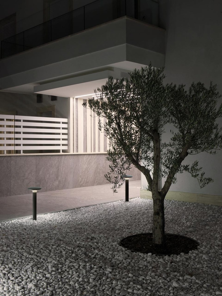 Testapalo in alluminio pressofuso con diffusore in termoplastico opalino - 18W - 2156 lumen - Luce naturale - IP65 grafite - Samnite