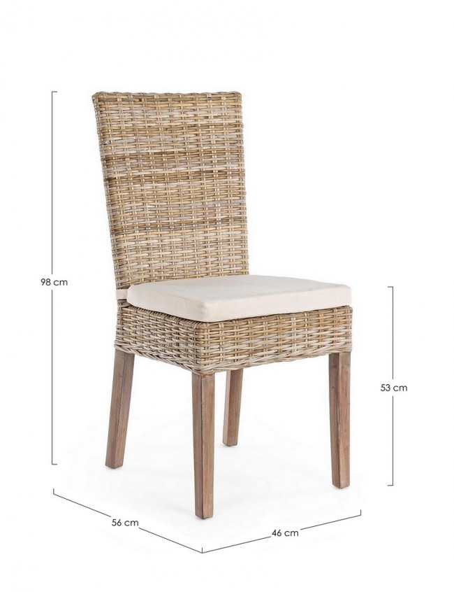 Sedia Intrecciata in Mogano Tavira - Samnite
