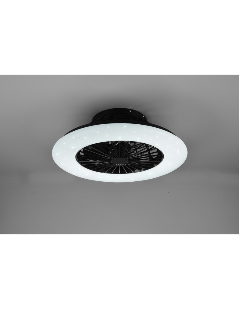 Ventilatore Lampadario Led Dimmerabile Stralsund Nero Trio Lighting - Samnite