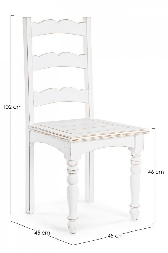 Sedia in legno stile rustico bianco shabby - Samnite