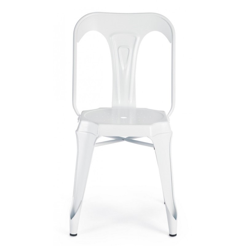 Sedia in stile contemporaneo in acciaio Bianca MINNEAPOLIS 44x53x h83 cm - Samnite