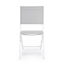 Sedia per esterno in alluminio Bianco Grigio ELIN 47x57x h88 cm - Samnite