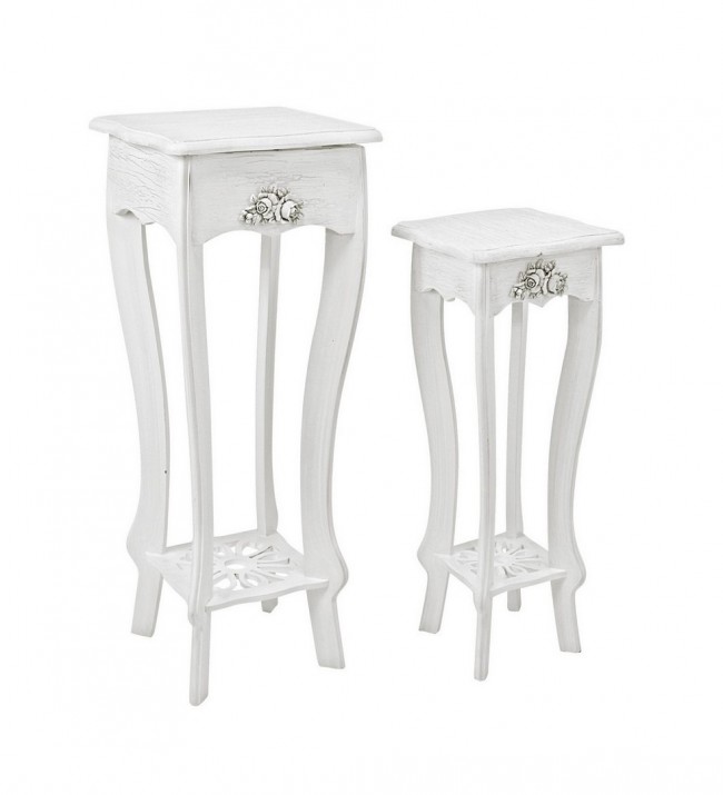 Set 2 porta lampada classico bianco - Samnite