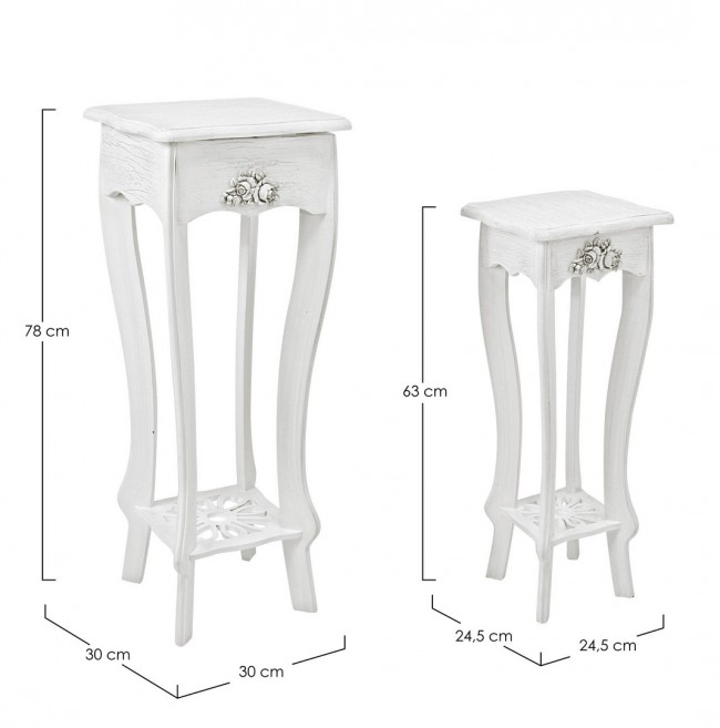 Set 2 porta lampada classico bianco - Samnite