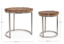 Set 2 tavolini moderno legno metallo Rafter - Samnite