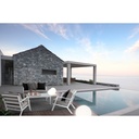 Set da esterno 4 pz Salotto con cuscini Harley bianco - Samnite