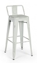 Sgabello alto bar in acciaio NEW JERSEY  bianco antico 94h cm - Samnite