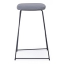 Sgabello da Bar in acciaio e velluto Grigio KINSLEY 40x46 h76 cm - Samnite