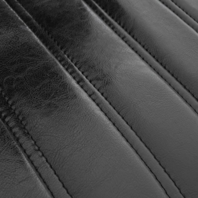 Sgabello da bar in similpelle Nero BARCLAY 46x51,5x h88,5-109,5 cm - Samnite