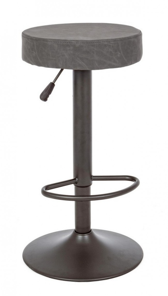 Sgabello vintage Bar Piper grigio scuro in ecopelle - Samnite