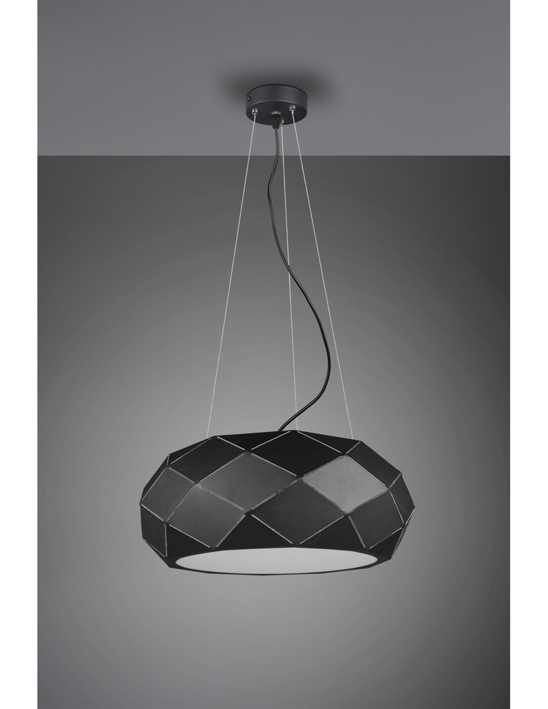 Sospensione 3xE27 Zandor Nero Ø50 cm Trio Lighting - Samnite