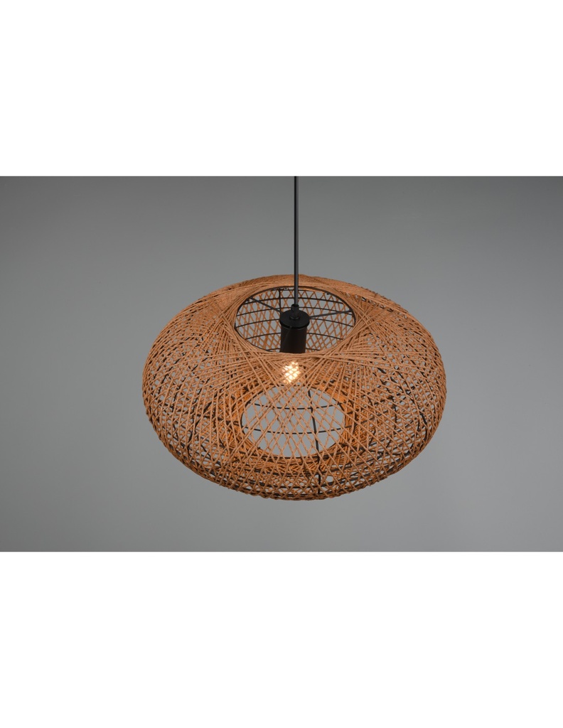 Sospensione Casa Vacanza Paralume Fibre Naturali Hedda Trio Lighting - Samnite
