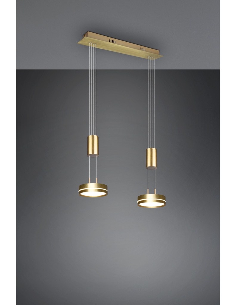 Sospensione Diffusori Disco Led Dimmer Franklin Ottone Trio Lighting - Samnite