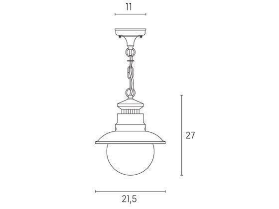 Sospensione E27  linea calipso  biancoargento - Samnite