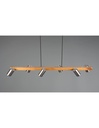 Sospensione Isola Legno 6 Spot Nichel Cilindrici Orientabili Marley Trio Lighting - Samnite