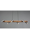 Sospensione Isola Legno 6 Spot Nichel Cilindrici Orientabili Marley Trio Lighting - Samnite