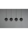 Sospensione Lineare Fletcher 4 Diffusori Sferici Nero Trio Lighting - Samnite