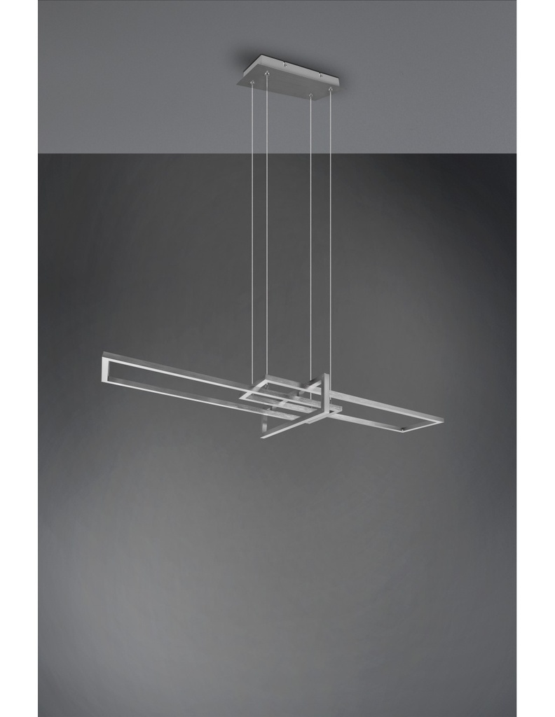 Sospensione Salinas 3 Rettangoli Led 34w Nichel L110 cm Dimmerabile Trio Lighting - Samnite