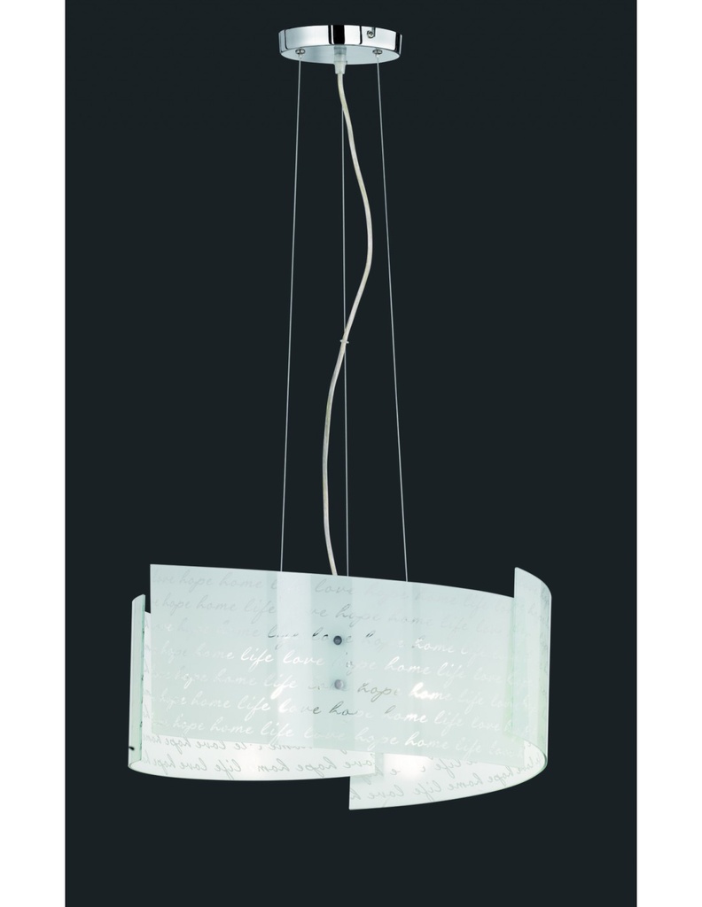 Sospensione Signa 3 Vetri Bianco 3xE27 Ø50 cm Trio Lighting - Samnite