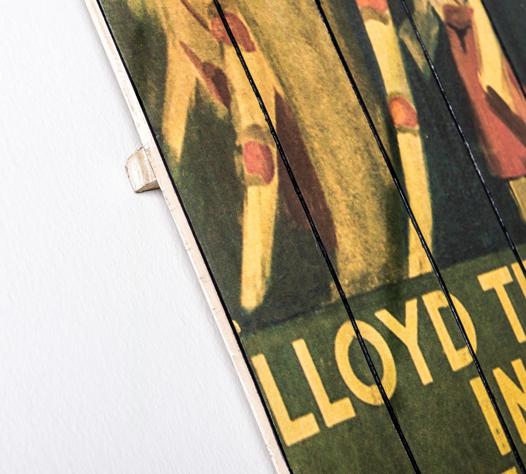 Stampa su legno con tela multicolor 60x100 cm - Samnite