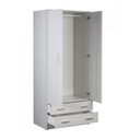 Multipurpose wardrobe with two doors and two drawers Eucalipto 77x52x h182 cm
