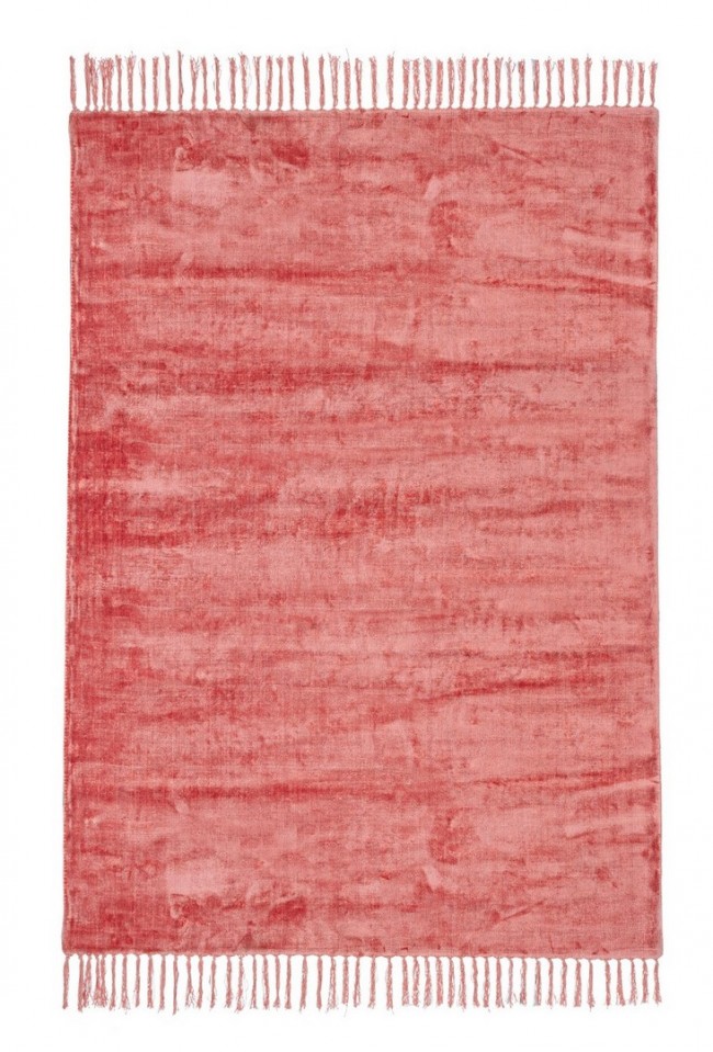 Tappeto in viscosa stile etnico Rosso Corallo BELIZE 160x230 cm - Samnite