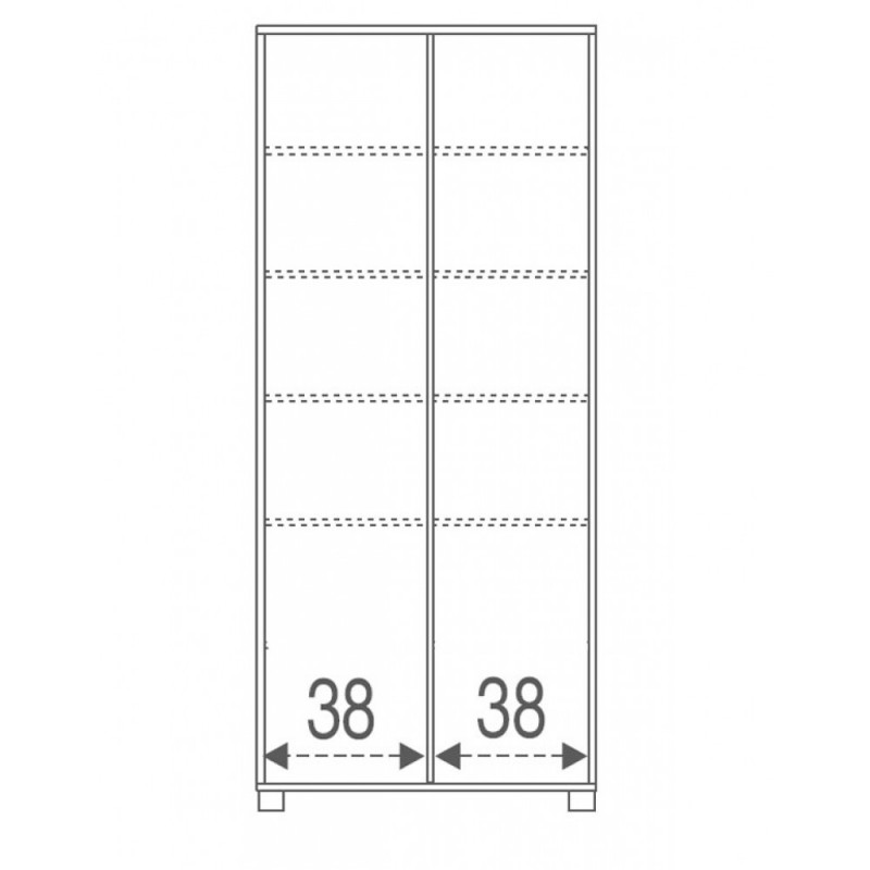 Armadio multiuso due ante scorrevoli con ripiani Olmo Chiaro 82x41x h190 cm