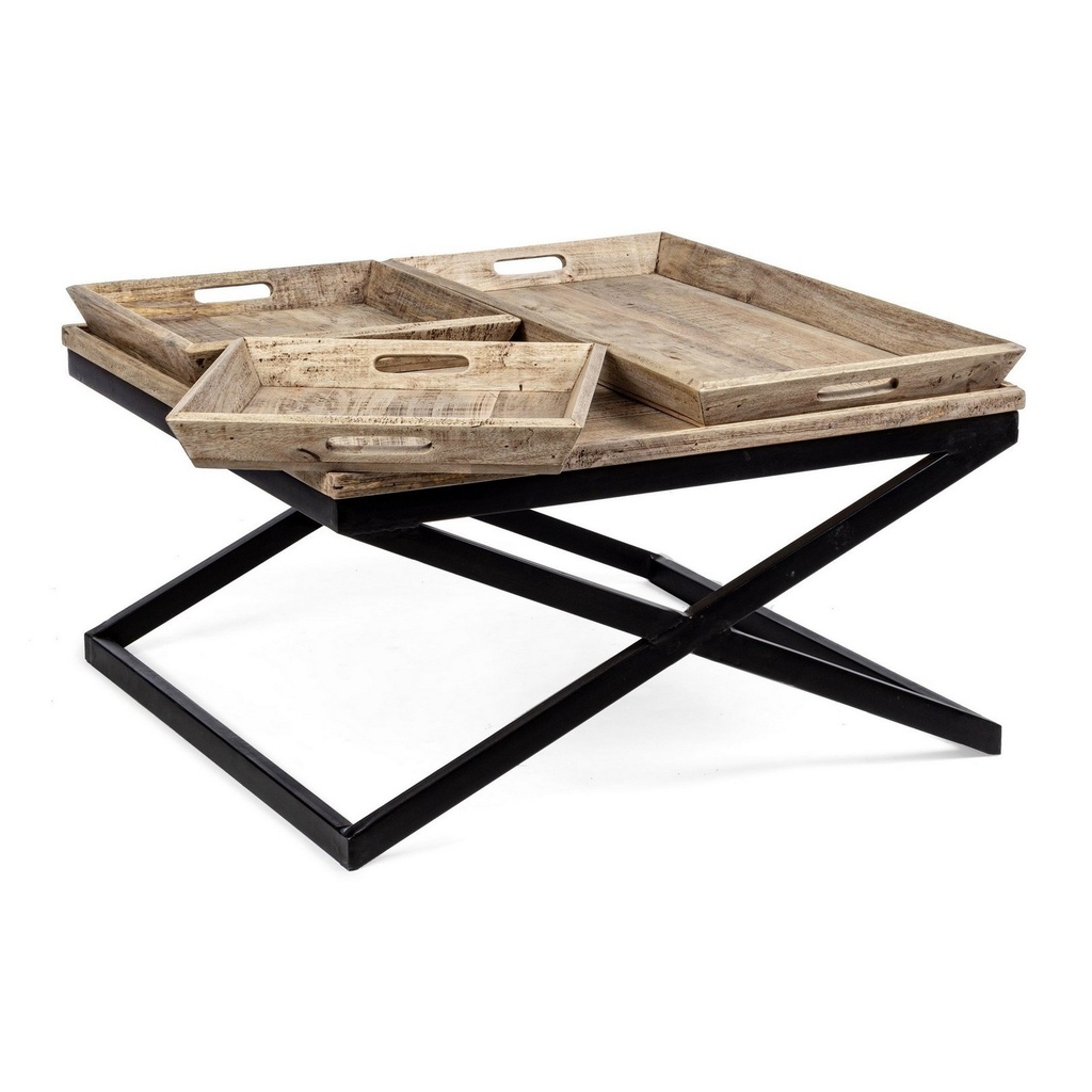 Tavolino Tray con vassoio 90x90 cm - Samnite