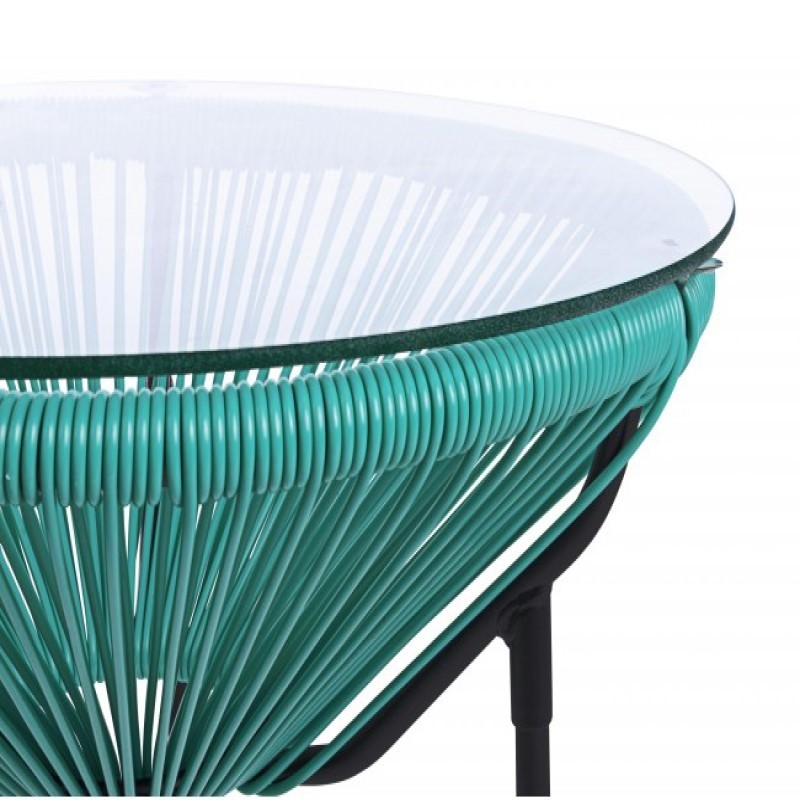 Tavolino con piano in vetro Parker Atol D50 cm - Samnite