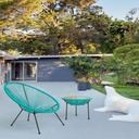 Tavolino con piano in vetro Parker Atol D50 cm - Samnite