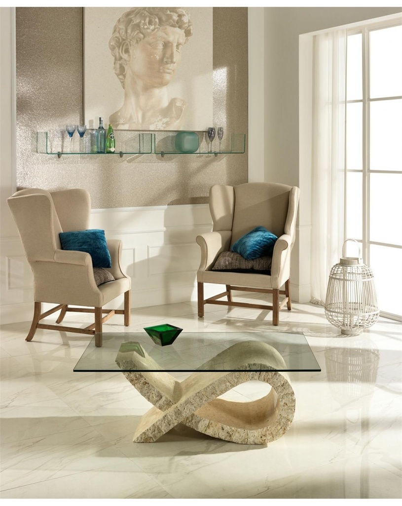 Tavolino in Vetro Temperato Filo Lucido 120 x 70 - Trasparente - Samnite