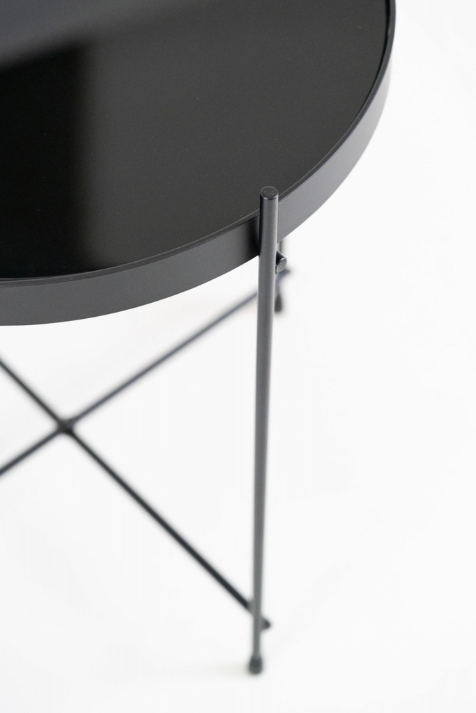 Tavolino in Vetro Temperato e Metallo Nero 70 x 70 x 40h - Samnite