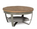 Tavolino in legno e acciaio stile industriale cm Ø65x34h - Samnite