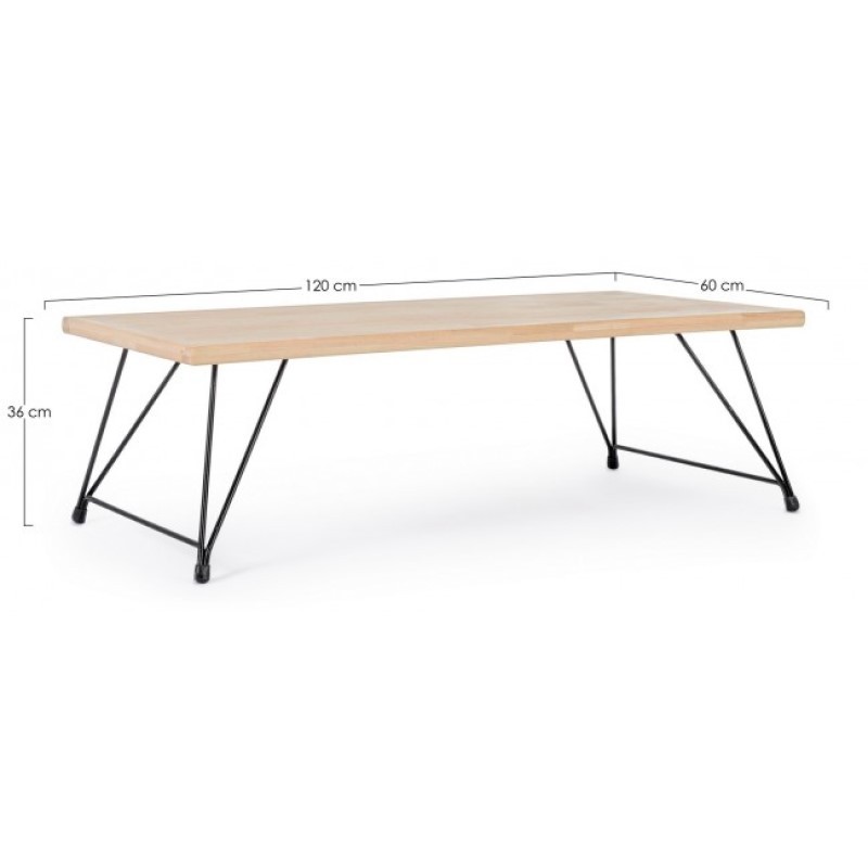 Tavolino in stile Industrial Vintage DISTRICT 120x60x h36 cm - Samnite