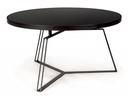 Tavolino nero in metallo stile design Ø70a - 38h - Samnite