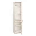 Multipurpose wardrobe two doors one drawer White 46x34x h183 cm