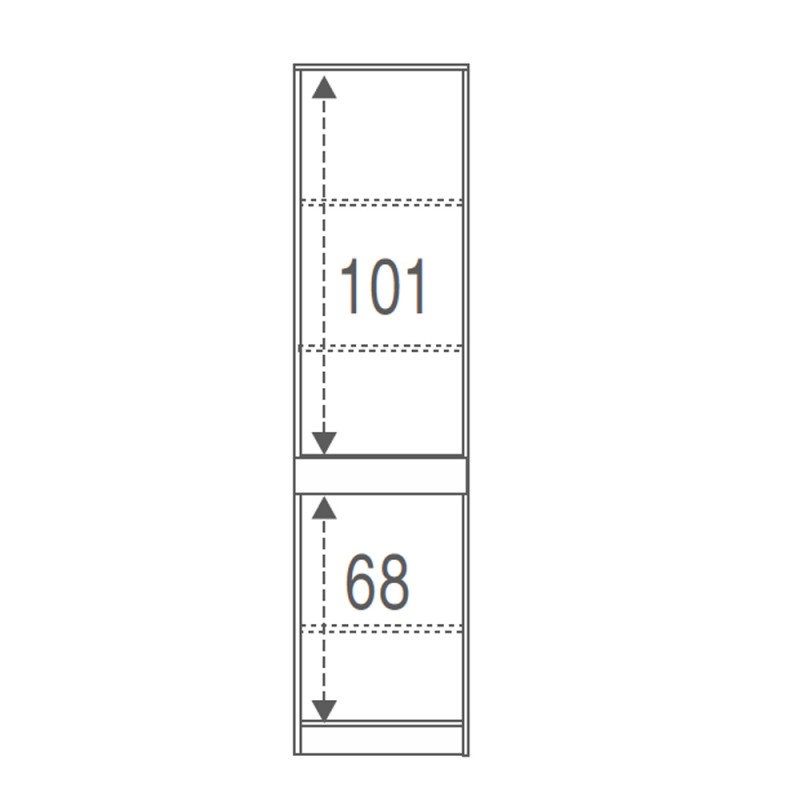 Multipurpose wardrobe two doors one drawer Eucalipto 46x34x h183 cm