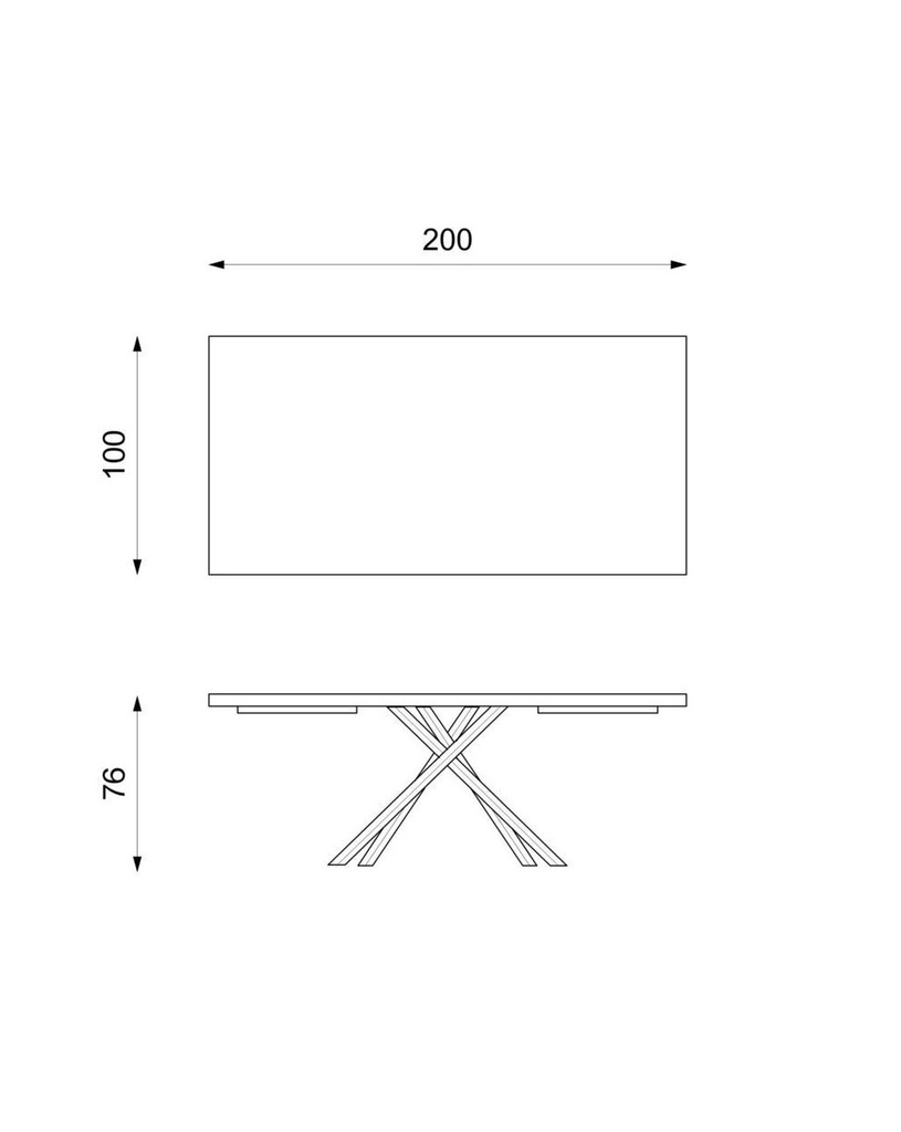 Tavolo Fisso 200 x 76 H cm - Spike - Samnite