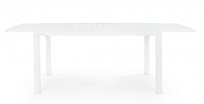 Tavolo allungabile bianco in alluminio stile classico cm 140-210x77 - Samnite