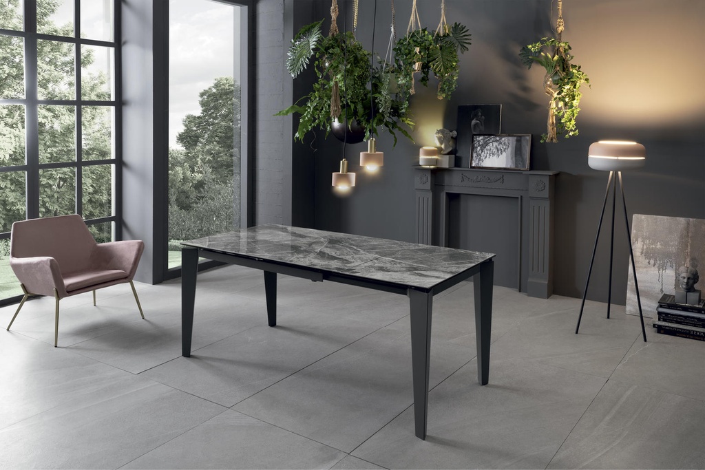 Tavolo allungabile con top in ceramica 120/170x80 cm - Samnite