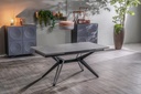 Tavolo allungabile grigio-negro 90 cm x 160-240  cm cm H. 76 cm - Samnite