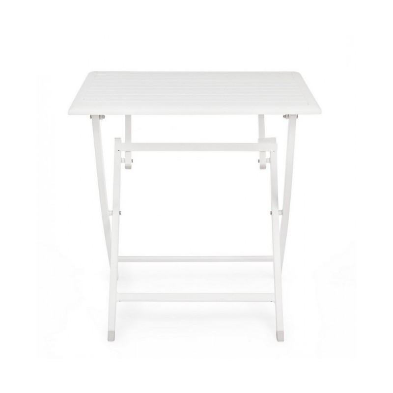 Tavolo da esterno pieghevole in alluminio Bianco ELIN 70x70x h71 cm - Samnite