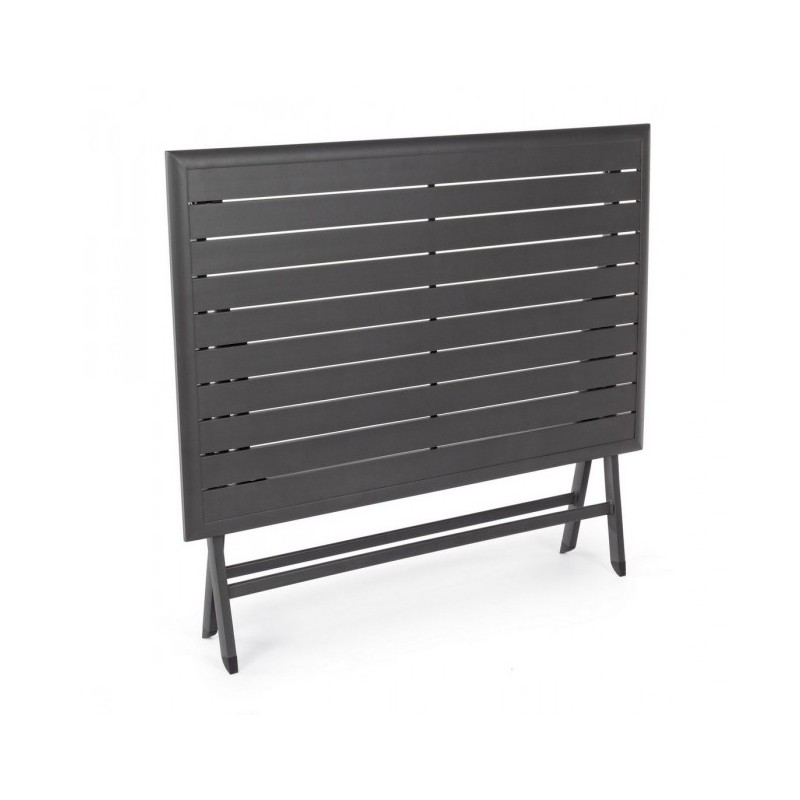 Tavolo per esterno in alluminio Antracite ELIN 110x70x h71 cm - Samnite