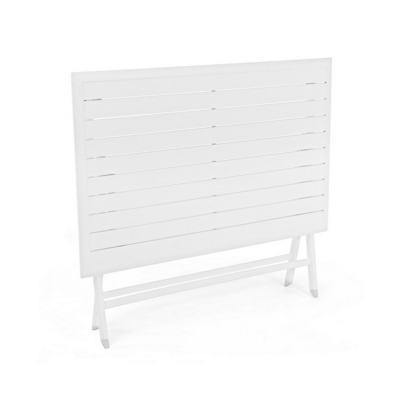 Tavolo per esterno in alluminio Bianco ELIN 110x70x h71 cm - Samnite