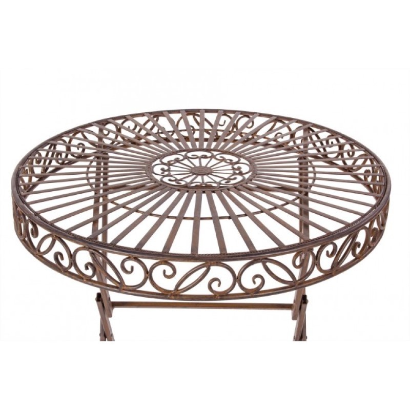 Tavolo rustico Melanie marrone in metallo - Samnite