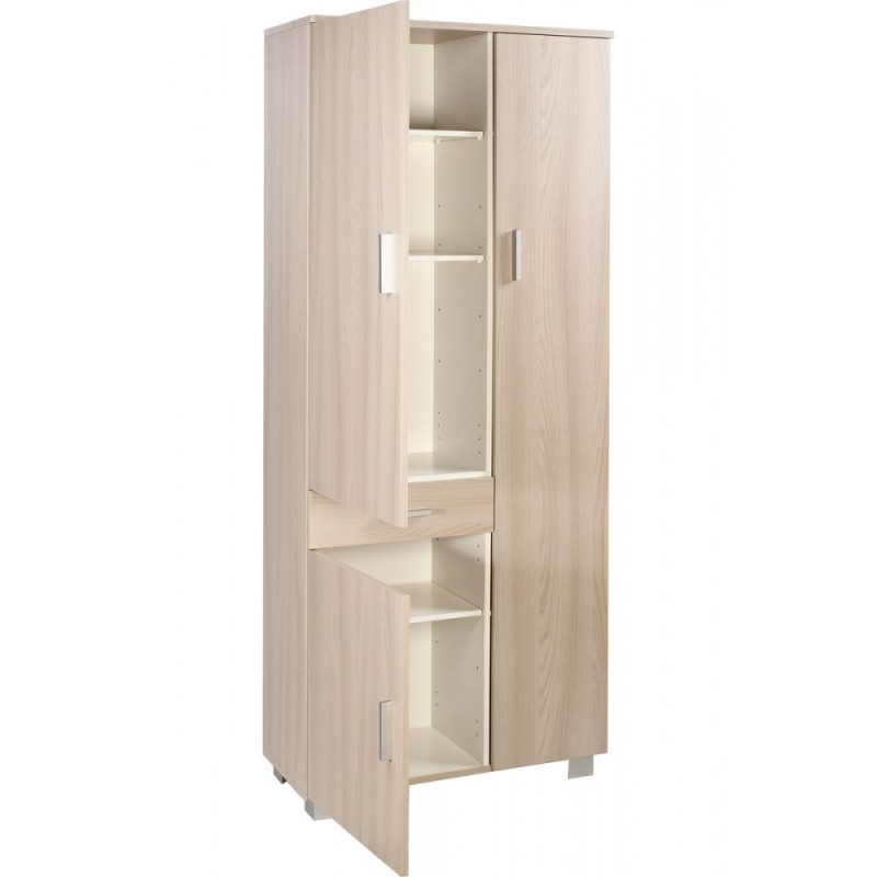 Multipurpose wardrobe three doors one drawer Elm Light 77x34x h178 cm